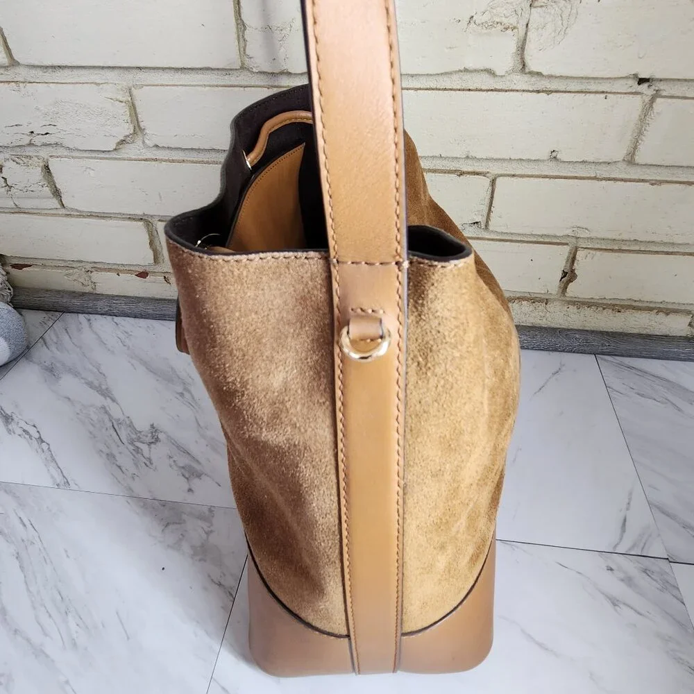 Nwot Michael Kors Cary Brown Suede & Leather w/Pouch Crossbody Bag Purse